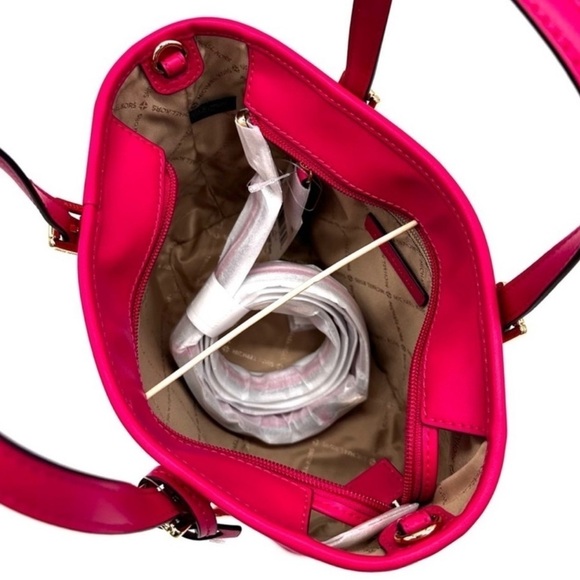 Michael Kors Jet Set Travel Extra-Small Top Zip Tote Bag Electric Pink (NWT) - Picture 7 of 10
